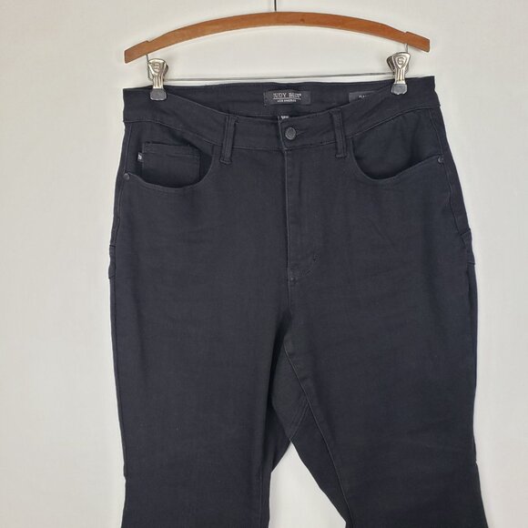 Judy Blue High Waist Star Back Seam Black Flare Denim Jeans 88958 Womens 14W - Picture 3 of 10